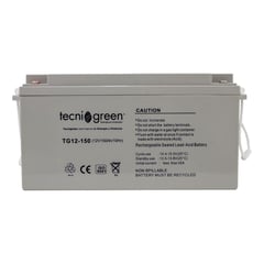 TECNIGREEN - Batería Solar 12v 150ah Agm Recargable .
