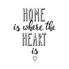 ADAZIO - Vinilo de Texto Home Is Where The Heart Is XS - 46cm x 58cm (ancho x alto)