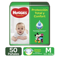 HUGGIES - Pañales Active Sec Etapa 2M 50U