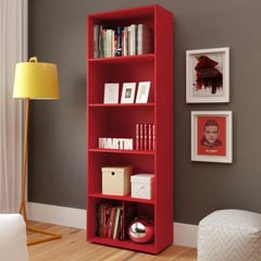 BERTOLINI - Estantería Librero Biblioteca Multy 5 Nichos Rojo