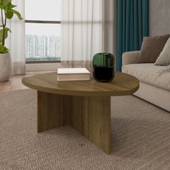 BERTOLINI - Mesa de centro Moderna 76x76cm en MDP - Pino