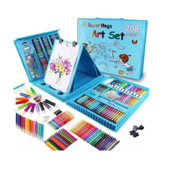 GENERAL - Kit De Colores 208 Piezas Juego Arte Y Dibujo Creativo Azul.