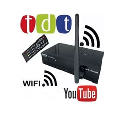 GENERICO - Decodificador Tdt Con Wifi Antena control Cables