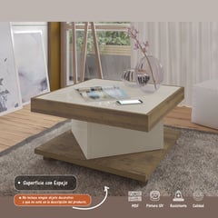 BERTOLINI - Mesa De Centro Decorativa Moderna Con Ruedas En MDP