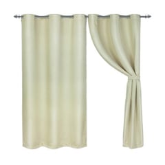 ELEGANT - CORTINA ANTI-LUZ BLACKOUT argolla COLOR BEIGE 220X260 cm