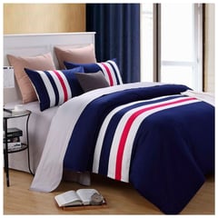 HAPPY BEAR - Funda Duvet King Polialgodon 144 Hilos Estampado Azul Rojo Nautica 1