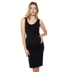 MOMS CLOSET - Vestido Maternidad Corto Negro Mom´s Closet