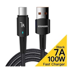 GENERICO - Cable Tipo C Essager 100W Carga Rapida 1 Metro Negro