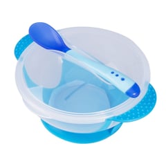 ENFANT'ASY - Bowl plato con tapa y cuchara Azul