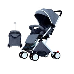 KIDSHOP - Coche Paseador Para Bebe Tipo Maleta + Toldillo GRIS 609-2