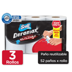 SCOTT - Toalla de Papel Reutilizable Duramax 3 Rollos 52H