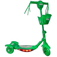 GENERICO - Scooter Patineta Para Niños Luces Canasta Musical Verde