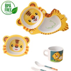 BABY ON - Juego De Vajilla Infantil Fibra De Bambú Para Niño Tigre