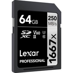 LEXAR - Memoria SDXC UHS-II V60 64Gb 250Mbps 1667x