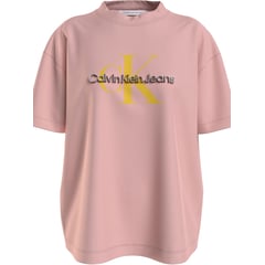 CALVIN KLEIN - Camiseta De Algodón Orgánico Con Monograma Rosa
