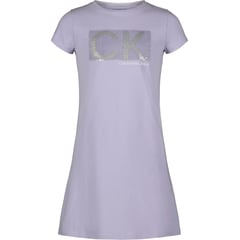 CALVIN KLEIN - Vestido Niña Camiseta Con Logo Gris Calvin Klein