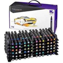 PRISMACOLOR - Marcadores Alcohol Lettering Doble Punta Kit X72