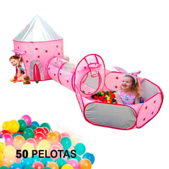 IMPORTADORA MAKA - Piscina De Pelotas Túnel Carpa Niños Infantil + 50 Pelotas