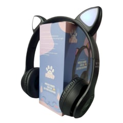 GENERICO - Auriculares Diadema Bluetooth Orejas De Gato Mz-p47 Radiosd - Negro