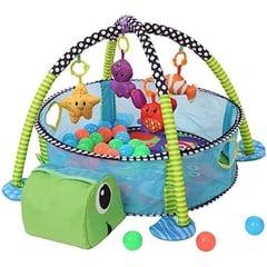 BABY ON - Gym interactivo Para Bebe 3 en 1 De Pelotas Tortuga