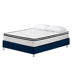 HIGH CLASS - Colchón Queen 160x190 HC Stanford Relax Basecama Azul Almohadas