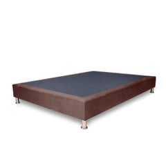 HIGH CLASS - Base Cama Rocky 100 x 190 Tapizado Microfibra Chocolate