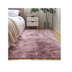 GENERICO - Tapete alfombra peluda Palo de Rosa 2 x 1,5 mt tapete peluche