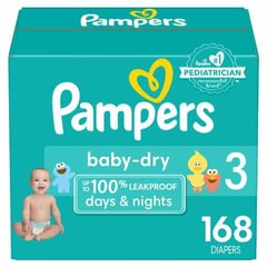 PAMPERS - Pañales Baby Dry Talla 3 / 168 Unidades