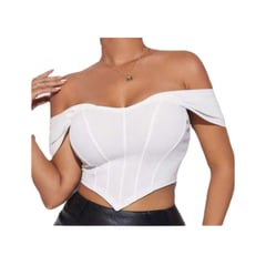 GENERICO - Crop top corset tiras caídas varillas laterales