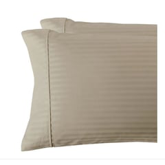 GENERICO - Par de fundas de almohada 50x72cm sateen stripe taupe