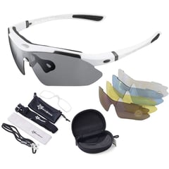 ROCKBROS - Gafas 5 lentes intercambiables blancas