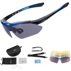 ROCKBROS - Gafas 5 lentes intercambiables azul