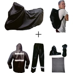 GENERICO - Pijama Carpa Moto Baúl Xxl Impermeable C18 Argollas Antirobo