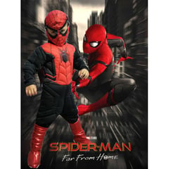 GENERICO - Disfraz spiderman pelicula niño musculoso talla 4