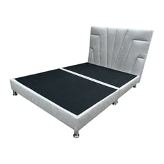 DORMIPUFF - Base Cama mas Cabecero Doble 140cm Gris Diseño Sas