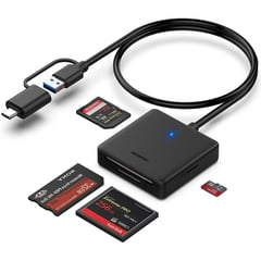 AMERICAN GENERICS - Lector Tarjetas USB-C/USB 3.0 Adaptador 4 Puertos TF SD Doble Puerto