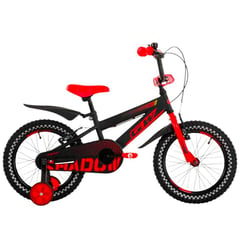 GW - Bicicleta Infantil Rin 16 Pulgadas Negro rojo