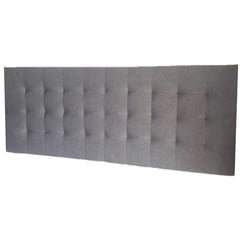 GENERICO - Cabecero base cama queen capitoneado cuadros gris tela