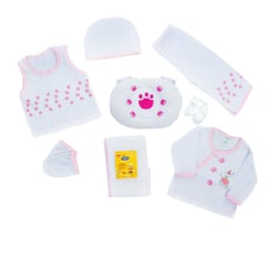 GENERICO - Set 8 piezas primera muda para bebe - rosado 0-3 meses