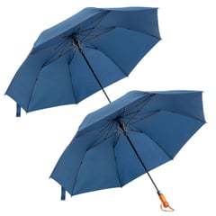 ENERGY PLUS - 2 Sombrillas grandes automáticas protección UV doble tela Azul