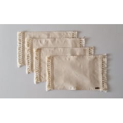 NOSSARENA - Set x 4 individuales en lona 30x45cm color beige.