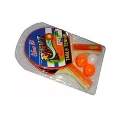 GENERICO - Raquetas ping pong x2 set malla portable 3 pelotas