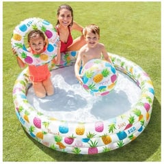 INTEX - Piscina inflable 132x28 con flotador y pelota