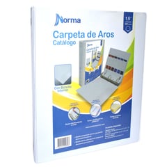 EDITORIAL NORMA - Folder Carpeta Tipo Catálogo 1,5 Pulgada 3 Argollas Oficio