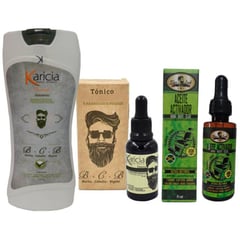 NEVADA - Kit minoxidil shampoo tónico y aceite crecimiento cabello y barba