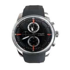 VIROX - Reloj hombre caja en acero análogo multifuncional con pulso en Silicona diales de colores
