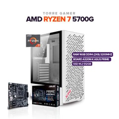 XPG - PC GAMER AMD R7 5700G RAM 16GB DDR4 SSD 512GB M2 CHASIS VALOR AIR