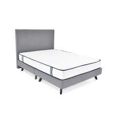 GENERICO - Set de Dormitorio Santorini Doble Tela Plata con Colchón Varna