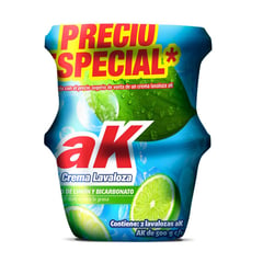 AZUL K - Crema Lavaloza AK Limon x 2 unidades 500g