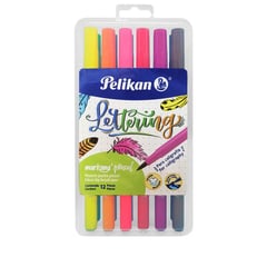 PELIKAN - Plumón Punta Pincel X 12 Colores Markana.